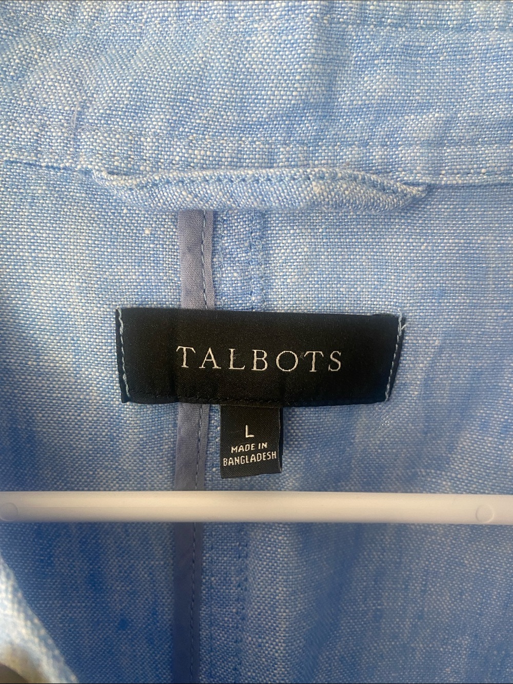 Talbots Sky Blue Linen Drawstring Waist Jacket - Picture 2 of 6